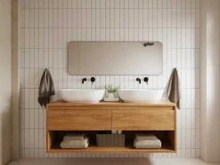 OZAIA Accessoires & Spiegels-Rechthoekige Badkamerspiegel Met Zwarte Contour - 140X50 Cm - Demetria