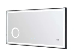OZAIA Accessoires & Spiegels-Rechthoekige Badkamerspiegel Met Licht En Digitale Klok - 120 X 60 Cm Aitana