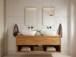 OZAIA Accessoires & Spiegels-Rechthoekige Badkamerspiegel Met Gouden Contour - 50 X 80 Cm - Demetria