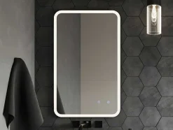 OZAIA Accessoires & Spiegels-Rechthoekige Badkamerspiegel Met Verlichting - 50 X 80 Cm Limorico