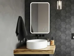 OZAIA Accessoires & Spiegels-Rechthoekige Badkamerspiegel Met Verlichting - 50 X 80 Cm Limorico