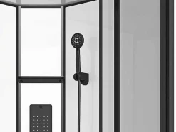 Shower & Design Douchecabine-Rechthoekige Douchecabine Met Massagestralen Plaatsingsrichting Naar Keuze L120 X B80 X H215 Cm Sulipa