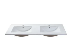 Shower & Design Wastafel-Rechthoekige Keramische Wastafel - Wit - 122 X 46,5 Cm - Motiac