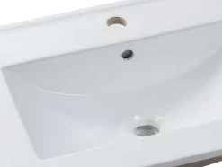 Shower & Design Wastafel-Rechthoekige Keramische Wastafel - Wit - 81 X 46,5 Cm - Motiac