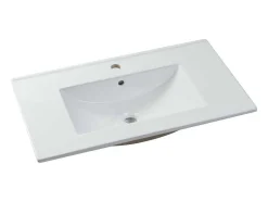 Shower & Design Wastafel-Rechthoekige Keramische Wastafel - Wit - 81 X 46,5 Cm - Motiac