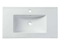 Shower & Design Wastafel-Rechthoekige Keramische Wastafel - Wit - 81 X 46,5 Cm - Motiac
