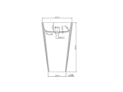 Shower & Design Wastafel-Rechthoekige Staande Wastafel Van Solid Surface - Wit - Tilicho