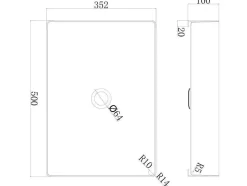 Shower & Design Wastafel-Rechthoekige Wastafel Om Te Plaatsen - Geborsteld Goudkleurig - L50 X B35,2 Cm - Demarquy