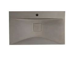 Shower & Design Wastafel-Rechthoekige Wastafel Om Te Plaatsen Van Beton - L80 X B48 Cm - Serov