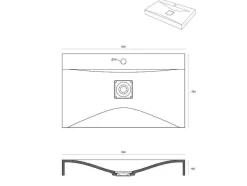 Shower & Design Wastafel-Rechthoekige Wastafel Om Te Plaatsen Van Beton - L80 X B48 Cm - Serov