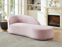 PASCAL MORABITO Chaise Longue-Rechtse Chaise Longue Met Bekleding In Roze Fluweel Lonigo Van