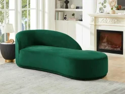 PASCAL MORABITO Chaise Longue-Rechtse Chaise Longue Met Bekleding In Groen Fluweel Lonigo Van