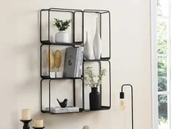 Vente-unique Boekenkast & Vitrine-Rek - 5 Plankjes - Metaal - Zwart - Asunta