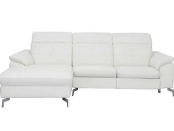 Vente-unique Elektrische Relaxbanken-Relax Hoekbank Elektrisch Van Buffelleer Lismore - Wit - Hoek Links