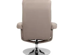 Loft24 Fauteuil Leer-Relaxfauteuil + Kruk Cappucino