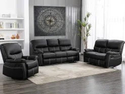 Vente-unique Relaxfauteuil-Relaxfauteuil Canby - Kunstleer - Zwart