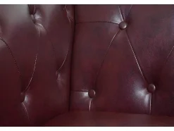 Vente-unique Fauteuil Met Holle Rugleuning-Relaxfauteuil Edinburgh Ronde Poten, Ronde Poten, Roodbruin