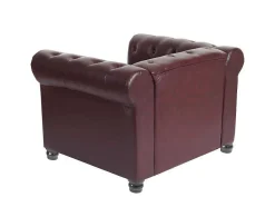 Vente-unique Fauteuil Met Holle Rugleuning-Relaxfauteuil Edinburgh Ronde Poten, Ronde Poten, Roodbruin