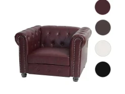 Vente-unique Fauteuil Met Holle Rugleuning-Relaxfauteuil Edinburgh Ronde Poten, Ronde Poten, Roodbruin