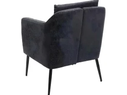 Vente-unique Fauteuil Met Holle Rugleuning-Relaxfauteuil Mcw-H93A, Stof/Textiel Donkergrijs
