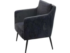 Vente-unique Fauteuil Met Holle Rugleuning-Relaxfauteuil Mcw-H93A, Stof/Textiel Donkergrijs
