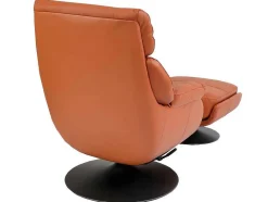 Vente-unique Fauteuil Leer-Relaxfauteuil Met Kruk Mcw-K99, Bruin