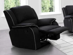 Vente-unique Relaxfauteuil-Relaxfauteuil Microvezel Hernani - Zwart