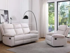 Vente-unique Relaxfauteuil-Relaxfauteuil Van Beige Stof Lana