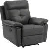 Vente-unique Relaxfauteuil-Relaxfauteuil Van Grijs Leer Vineta