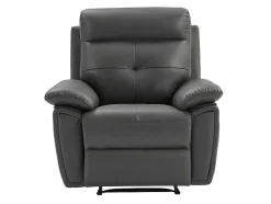 Vente-unique Relaxfauteuil-Relaxfauteuil Van Grijs Leer Vineta