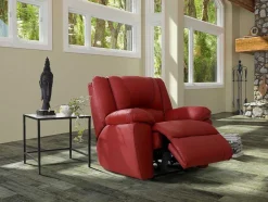 Vente-unique Relaxfauteuil-Relaxfauteuil Van Leer Aroma - Rood