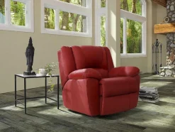 Vente-unique Relaxfauteuil-Relaxfauteuil Van Leer Aroma - Rood