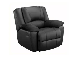 Vente-unique Relaxfauteuil-Relaxfauteuil Van Leer Aroma - Zwart
