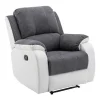 Vente-unique Relaxfauteuil-Relaxfauteuil Van Microvezel En Grijs En Wit Kunstleer Brody
