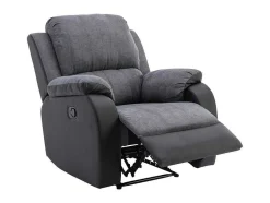 Vente-unique Relaxfauteuil-Relaxfauteuil Van Microvezel En Grijs En Zwart Kunstleer Brody