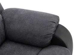 Vente-unique Relaxfauteuil-Relaxfauteuil Van Microvezel En Grijs En Zwart Kunstleer Brody