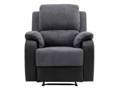 Vente-unique Relaxfauteuil-Relaxfauteuil Van Microvezel En Grijs En Zwart Kunstleer Brody
