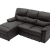 Vente-unique Relaxbanken Met Manuele Relaxfunctie-Relaxhoekbank Met Hoek Links Van Bruin Kunstleer Canby