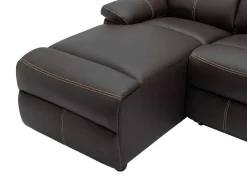 Vente-unique Relaxbanken Met Manuele Relaxfunctie-Relaxhoekbank Met Hoek Links Van Bruin Kunstleer Canby