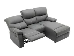 Vente-unique Relaxbanken Met Manuele Relaxfunctie-Relaxhoekbank Met Hoek Rechts Van Grijs Kunstleer Canby