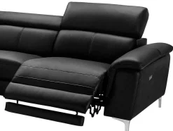 Vente-unique Elektrische Relaxbanken-Relaxhoekbank Van Leer Sitia - Elektrisch - Zwart - Hoek Links