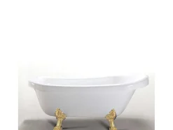 ELITESHOPPING Vrijstaand Bad Op Pootjes-Retro Vrijstaand Bad 170 X 80 Cm Met Gouden Pootjes + Mengkraan Marigold