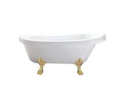 ELITESHOPPING Vrijstaand Bad Op Pootjes-Retro Vrijstaand Bad 170 X 80 Cm Met Gouden Pootjes + Mengkraan Marigold