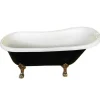 ELITESHOPPING Vrijstaand Bad Op Pootjes-Retro Vrijstaand Bad 170 X 80 Cm Zwart Met Gouden Pootjes Marigold Noir