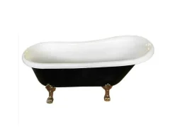ELITESHOPPING Vrijstaand Bad Op Pootjes-Retro Vrijstaand Bad 170 X 80 Cm Zwart Met Gouden Pootjes Marigold Noir