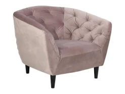 Vente-unique Fauteuil Met Holle Rugleuning-Rian Fauteuil In Dusty Rose Met Zwarte Poten.