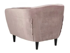 Vente-unique Fauteuil Met Holle Rugleuning-Rian Fauteuil In Dusty Rose Met Zwarte Poten.