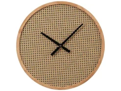 OZAIA Wandklok-Rieten Wandklok - D60 Cm - Mdf En Hout - Naturel - Fietra