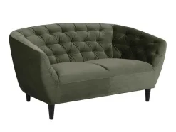 Vente-unique Modulair-Rita 2-Zitsbank Bosgroen, Rubberhout Zwart.