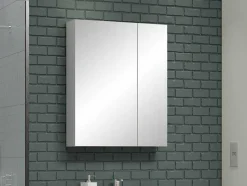 Trendteam Muurkast Badkamer-Riva Spiegelkast 2 Deuren Wit.